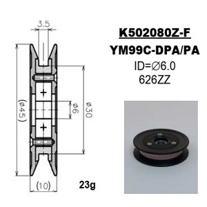 Con lăn vòng bi sứ Yuasa bearing roller guide No. K502080Z-F